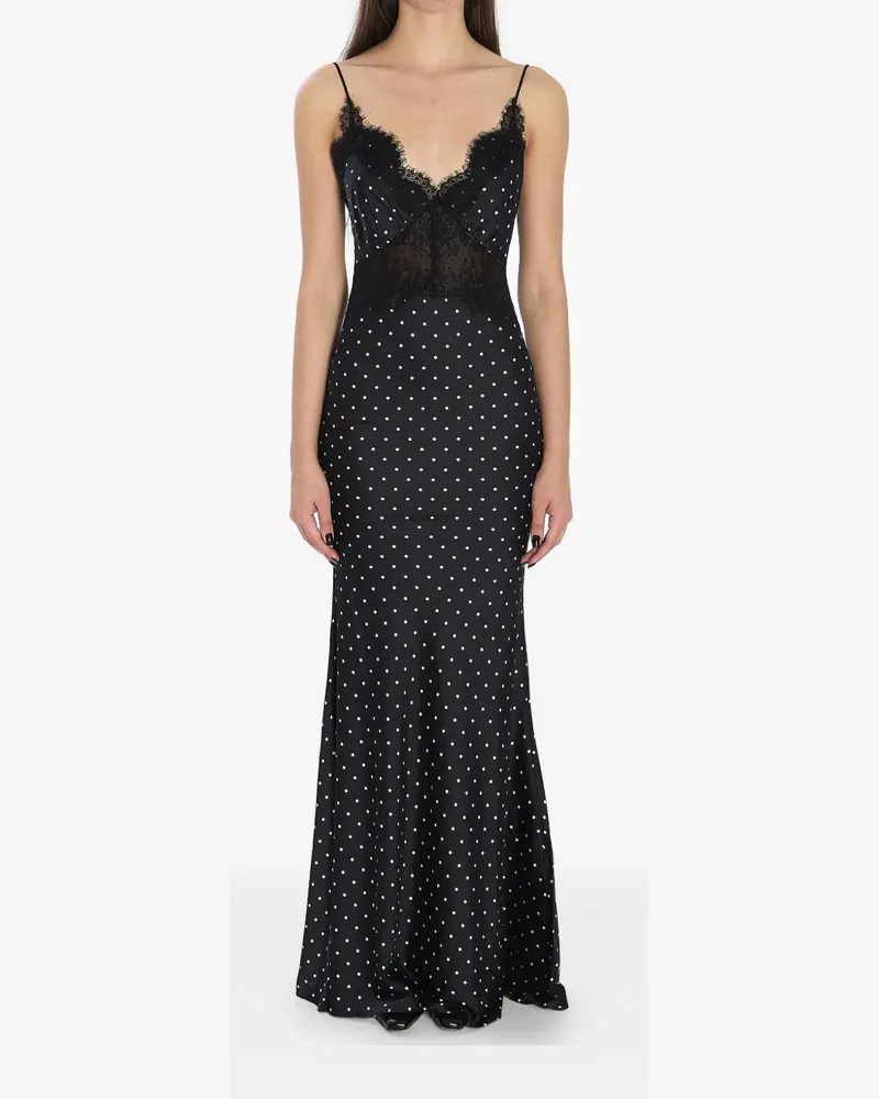 Self-Portrait polka-dot lace maxi dress - Schwarz Schwarz