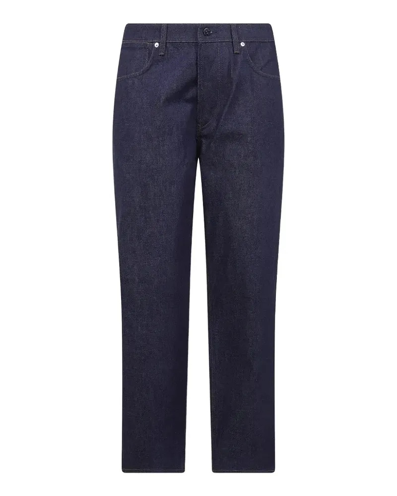 Stone Island logo-patch straight-leg jeans - Blau Blau