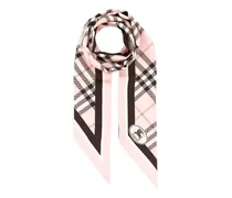 Schal mit kariertem Rand - Rosa