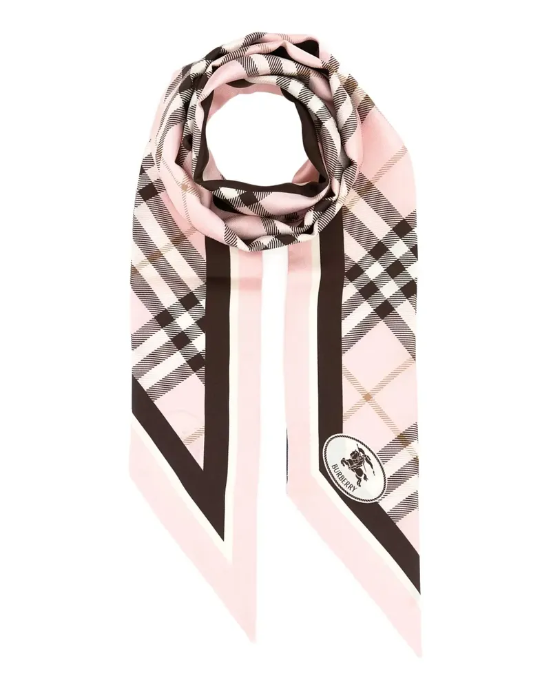 Burberry Schal mit kariertem Rand - Rosa Rosa