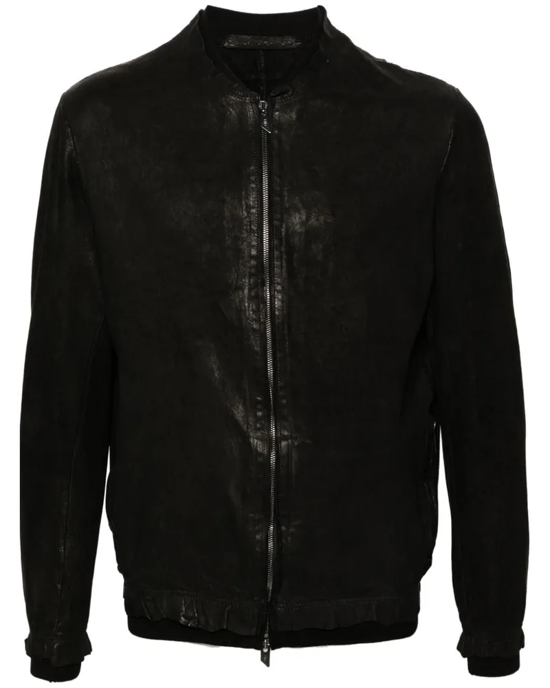 Salvatore Santoro Bomberjacke aus Leder - Schwarz Schwarz