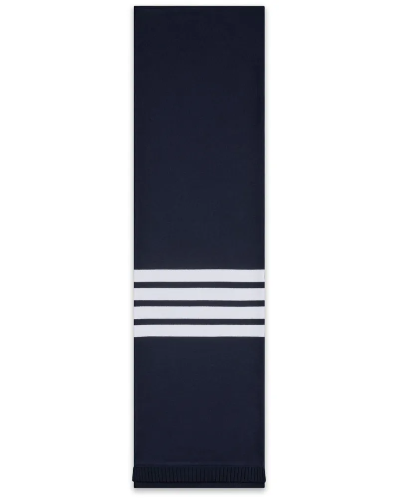 Thom Browne Gerippter 4-Bar Schal - Blau Blau