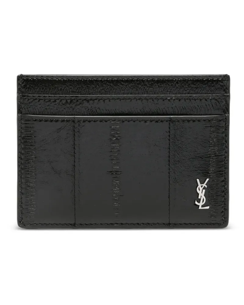 Saint Laurent logo-plaque wallet - Schwarz Schwarz