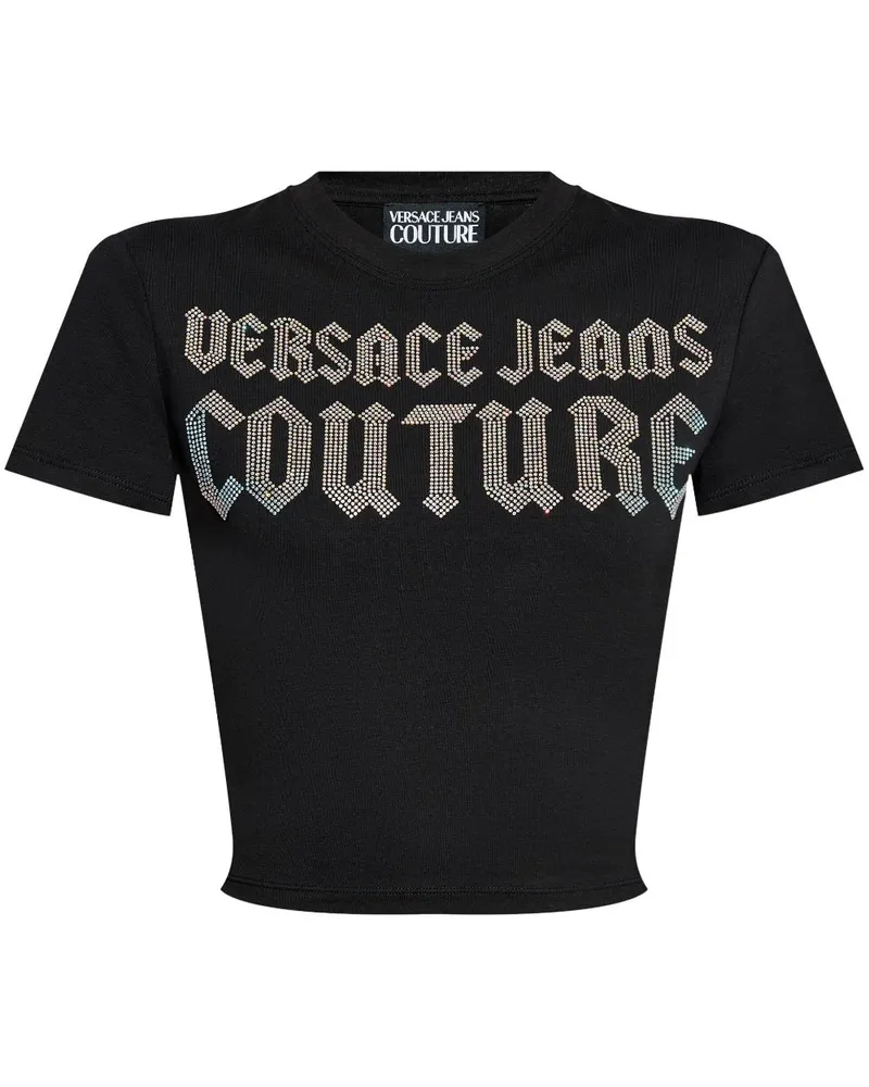 Versace Jeans T-Shirt mit Logo-Print - Schwarz Schwarz