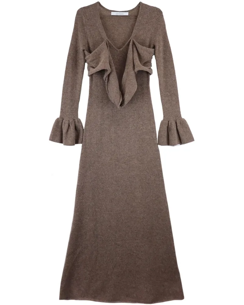 Rokh Gestricktes Kleid mit Kreuz - Braun Braun