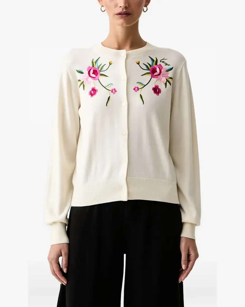 Kenzo Wildflower Cardigan mit Logo-Stickerei - Weiß Weiß