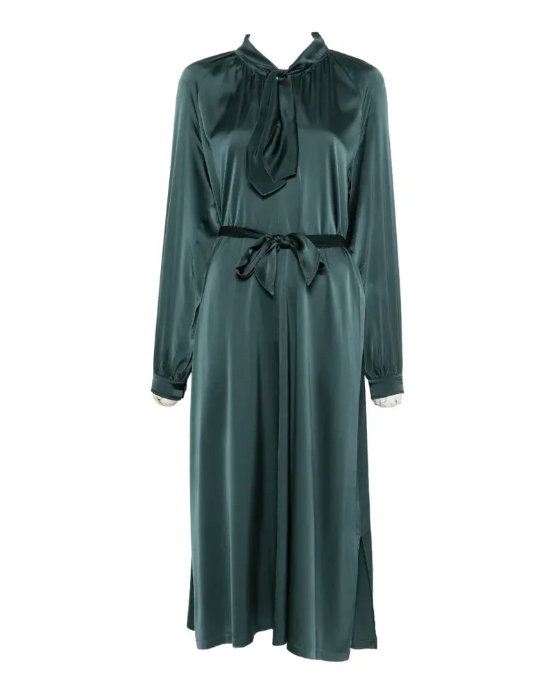 forte_forte satin-finish bow-tie midi dress - Grün Grün