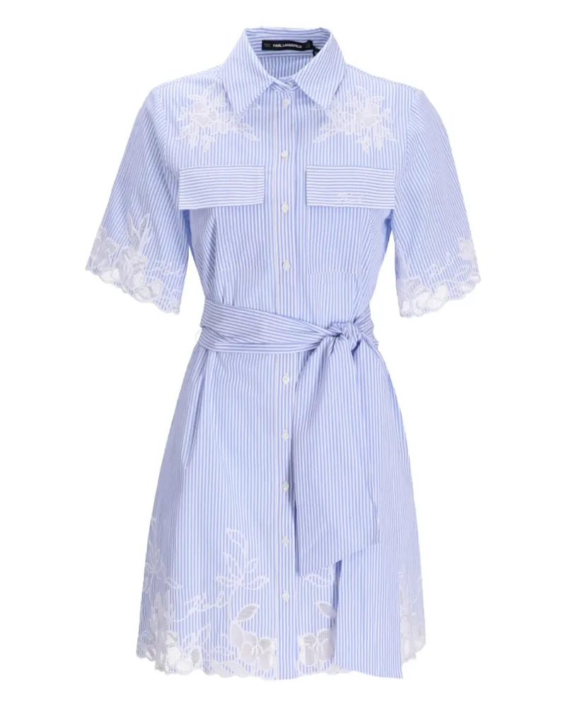 Karl Lagerfeld Gestreiftes Hemdkleid - Blau Blau