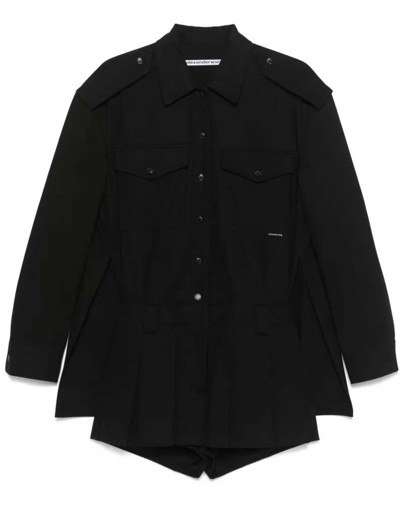 Alexander Wang Playsuit aus Twill - Schwarz Schwarz