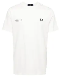 Fred Perry T-Shirt mit Logo-Stickerei Weiß