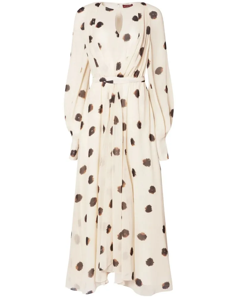 Altuzarra Peirene Midikleid mit Polka Dots Nude