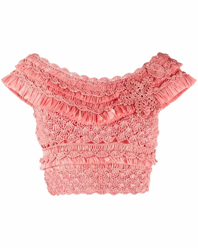 Zimmermann Gehäkeltes Cropped-Top - Rosa Rosa