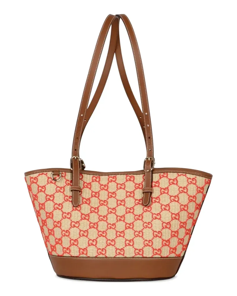 Gucci Kleiner Tote Bag aus Samt mit GG-Logo - Nude Nude
