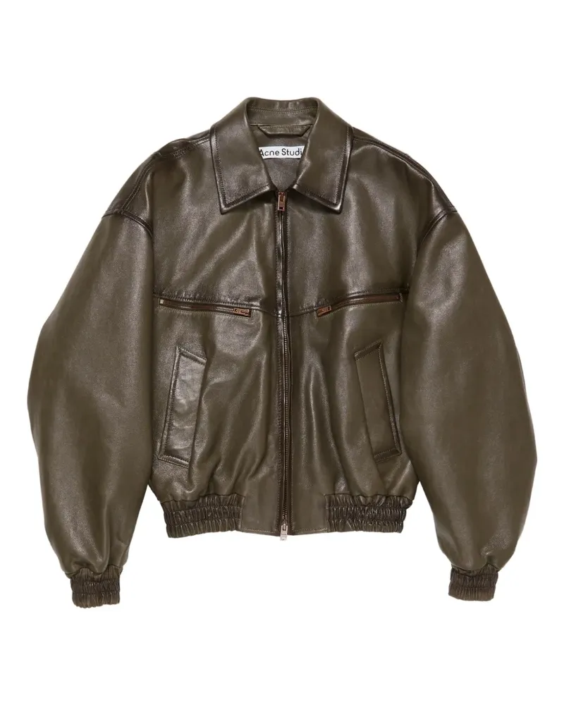 Acne Studios Bomberjacke aus Leder - Grün Grün