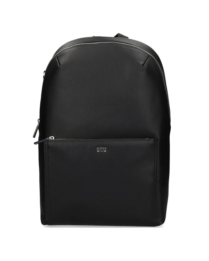 HUGO BOSS Rucksack mit Logo-Schild - Schwarz Schwarz