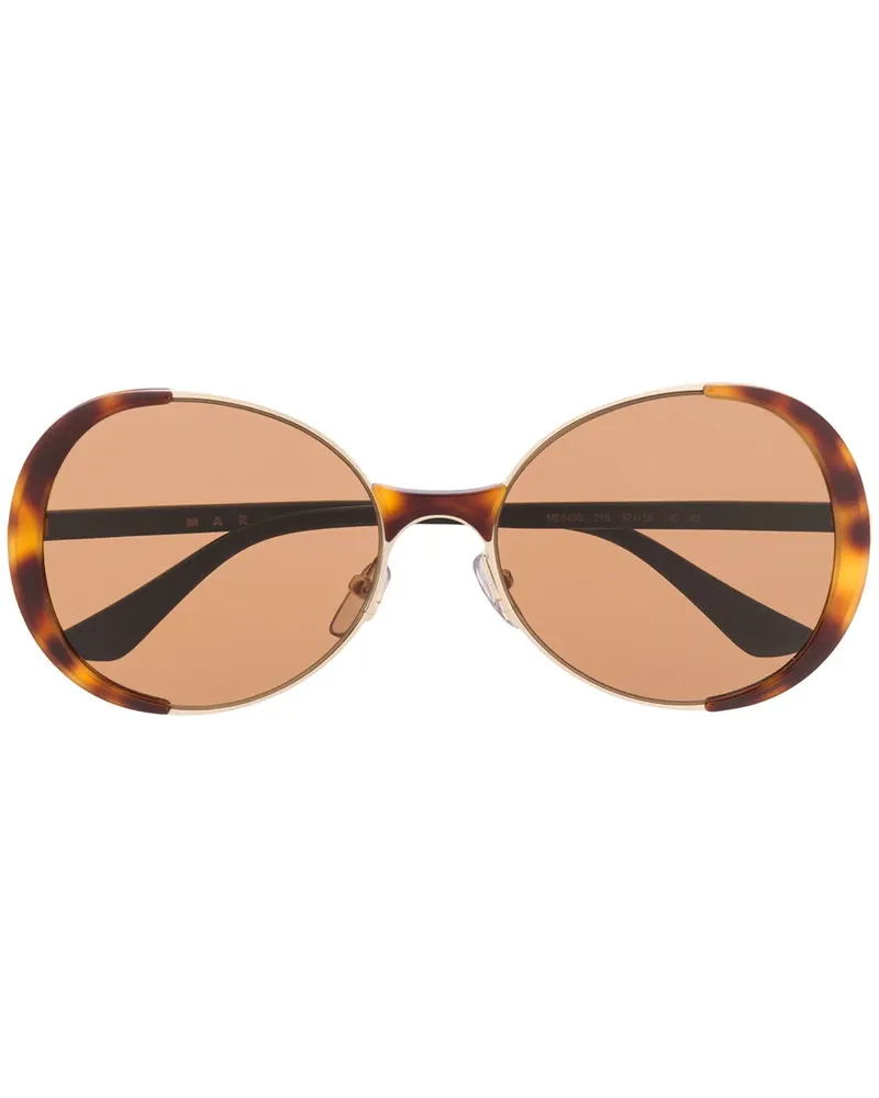 Marni Runde Sonnenbrille in Schildpattoptik - Braun Braun