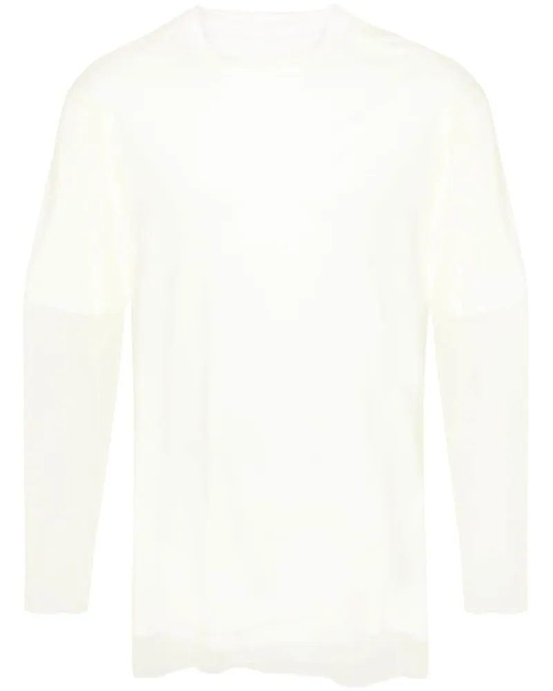 Jil Sander Langarmshirt im Layering-Look - Weiß Weiß