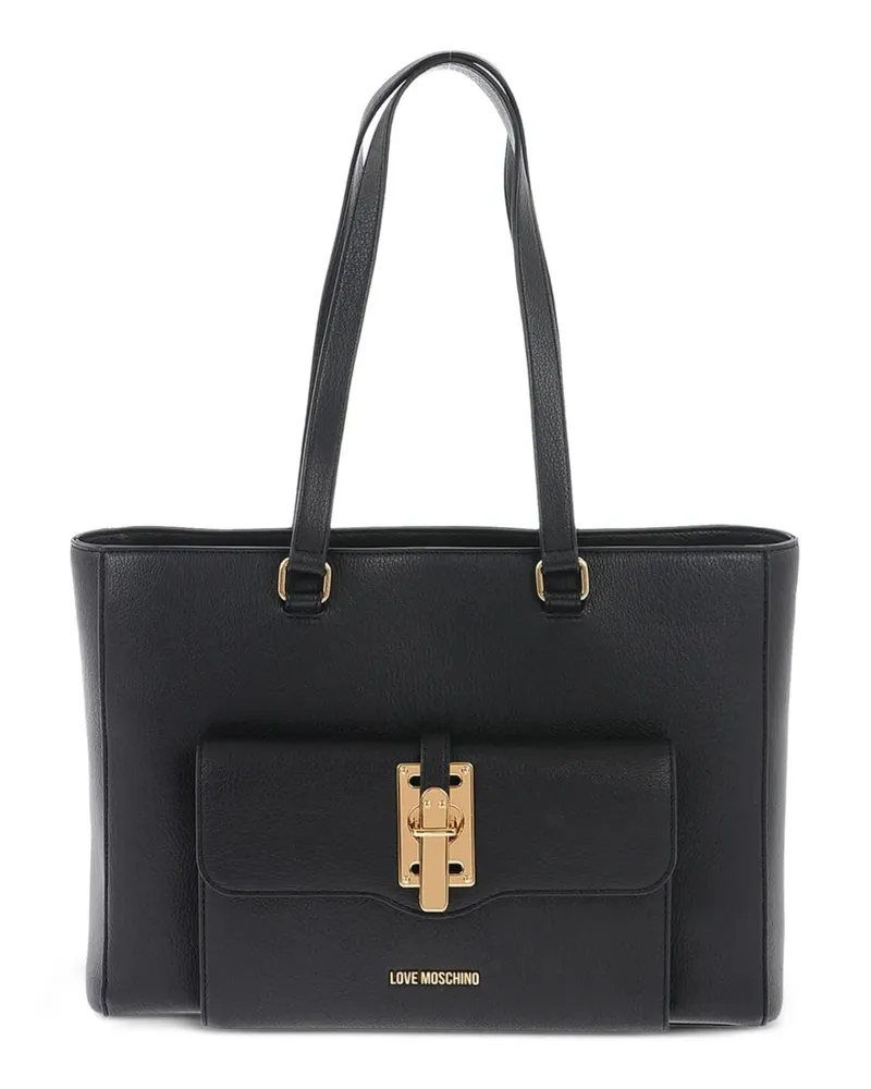 Moschino Shopper mit Logo-Prägung - Schwarz Schwarz