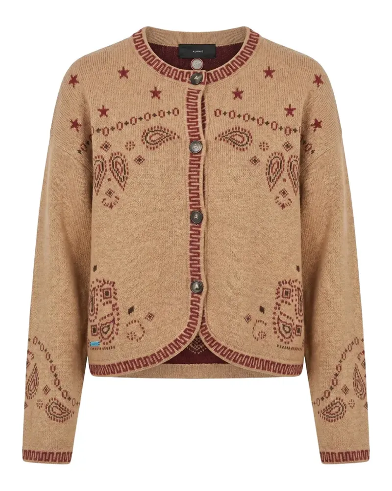 Alanui Bandana Jacquard-Cardigan mit Paisley-Intarsie - Nude Nude