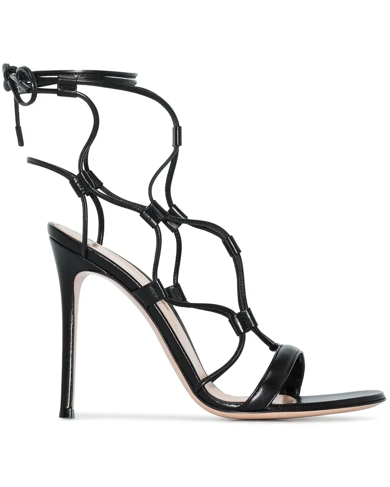 Gianvito Rossi Sandalen aus Leder 105mm - Schwarz Schwarz