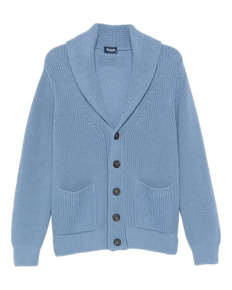 Drumohr  shawl-collar patch-pocket cardigan - Blau Blau