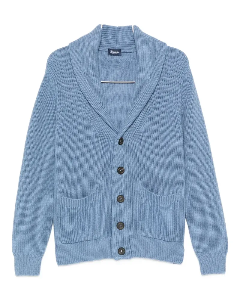 Drumohr  shawl-collar patch-pocket cardigan - Blau Blau