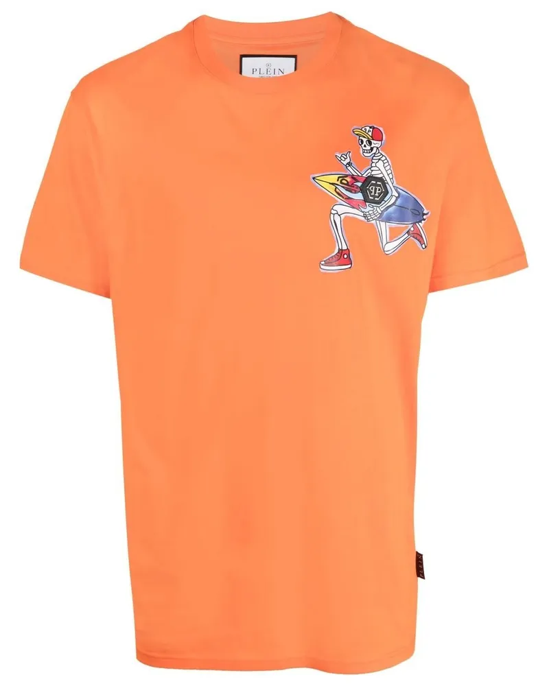 Philipp Plein T-Shirt mit Hawaii-Print - Orange Orange