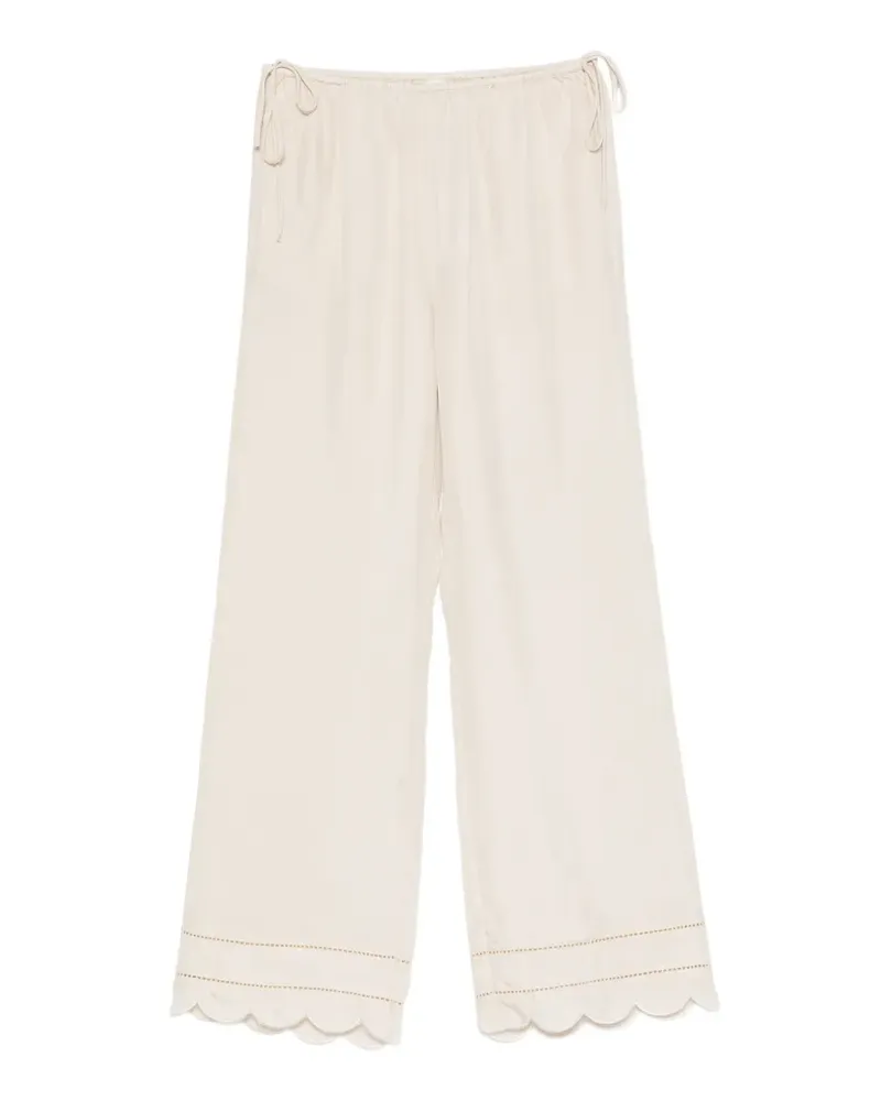 The Garment Darling scalloped-edge side-tie trousers - Nude Nude