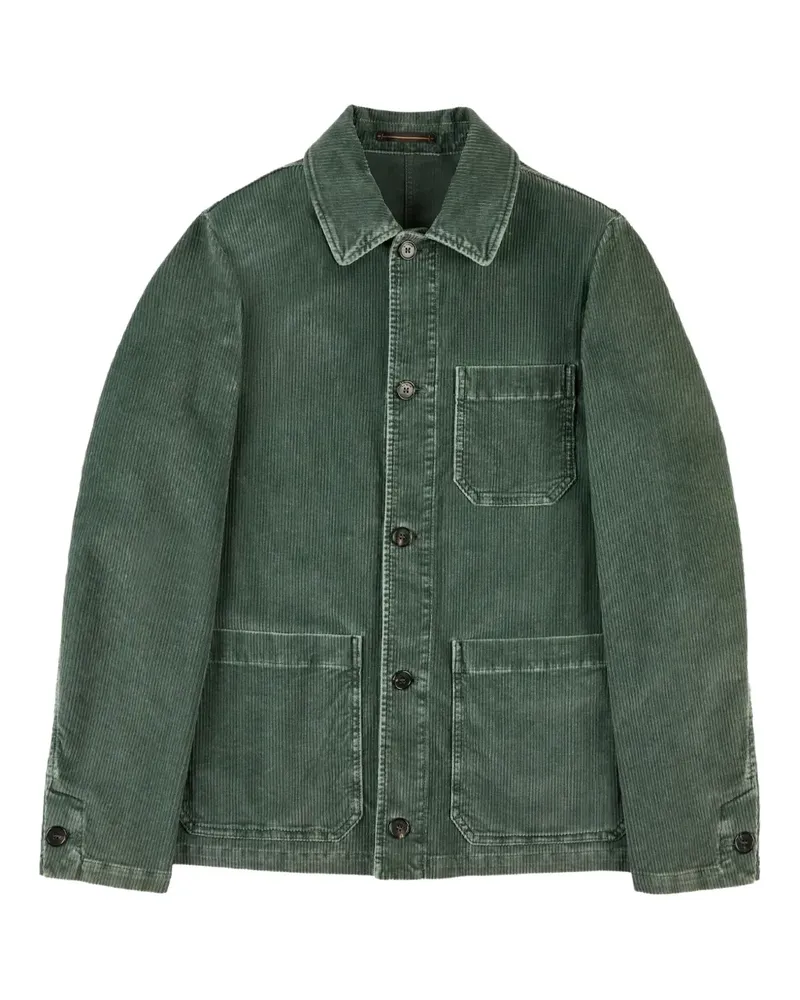 Slowear Hemdjacke mit Brusttaschen - Grün Grün