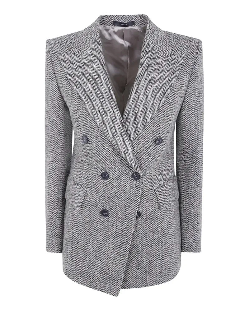 Paul Smith Doppelreihige Harris Tweed-Jacke mit Fischgrätenmuster - Braun Braun