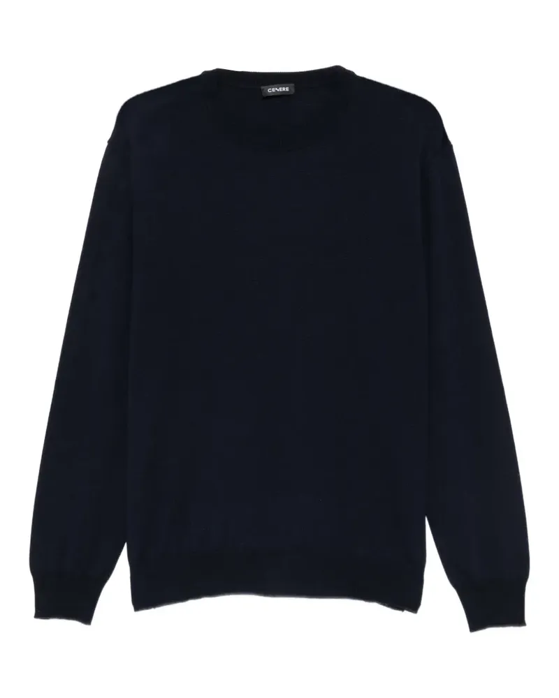 CENERE GB Pullover mit geripptem Saum - Blau Blau