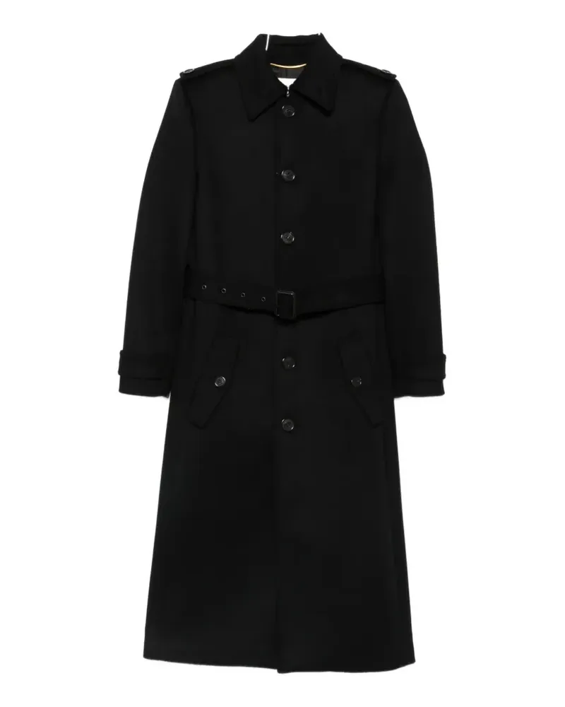 Saint Laurent belted single-breasted coat - Schwarz Schwarz