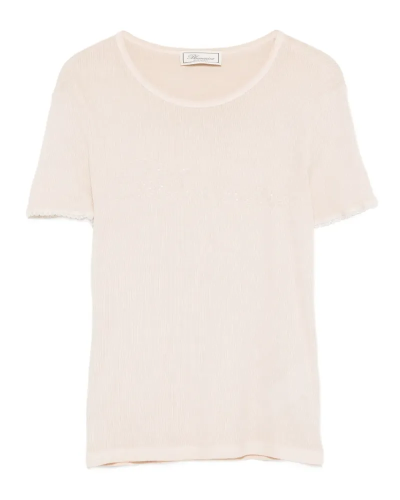 Blumarine Geripptes T-Shirt - Rosa Rosa