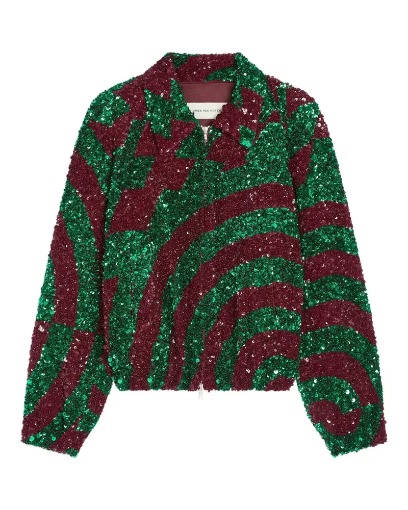 Dries van Noten Jacke mit Pailletten - Rot Rot