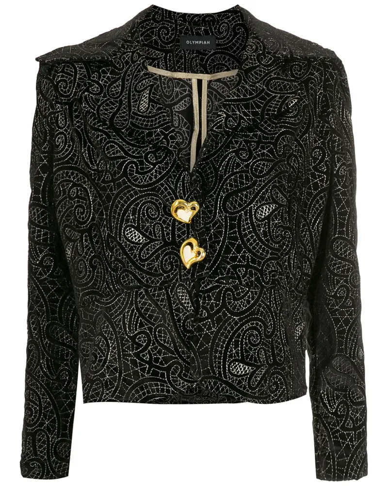 OLYMPIAH Tyria Blazer mit Herz-Motiv - Schwarz Schwarz
