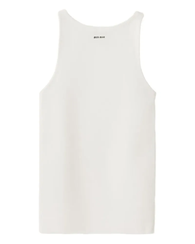 Miu Miu Tanktop mit Logo - Weiß Weiß