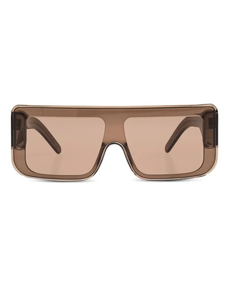 Rick Owens Documenta Sonnenbrille mit eckigem Gestell - Braun Braun