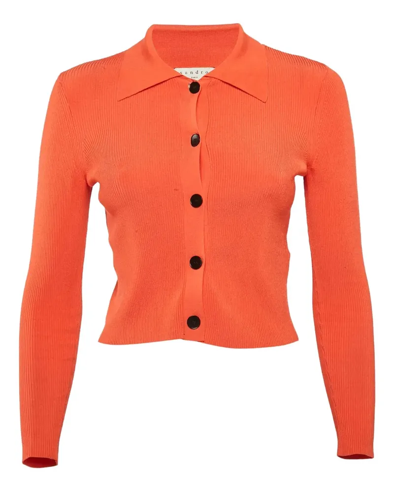 Sandro Pre-owned Gerippter Cardigan mit Knöpfen - Rot Rot