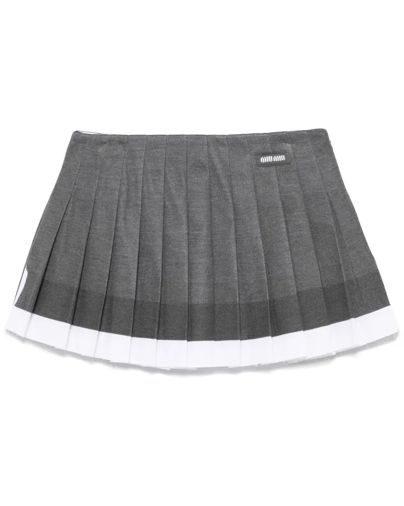 Miu Miu Gestrickter Minirock - Grau Grau