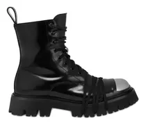 Bikerstiefel mit Schnürung - Schwarz