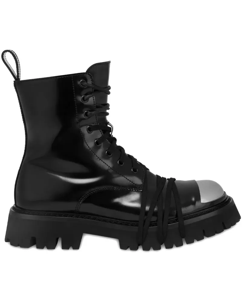 Moschino Bikerstiefel mit Schnürung - Schwarz Schwarz