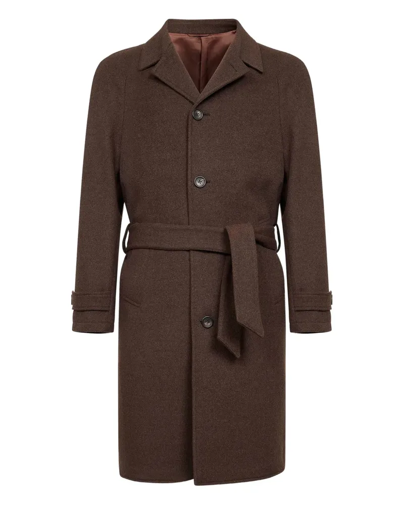 D4.0 Mantel mit Gürtel - Braun Braun