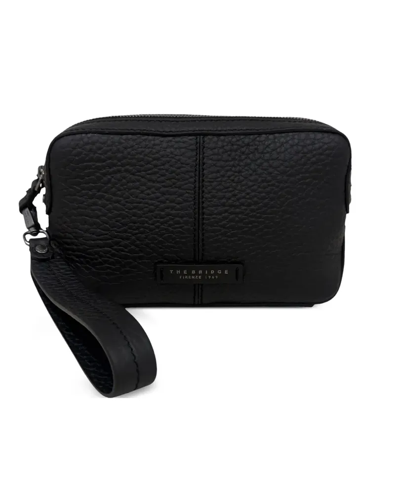 The Bridge Clutch aus gekörntem Leder - Schwarz Schwarz