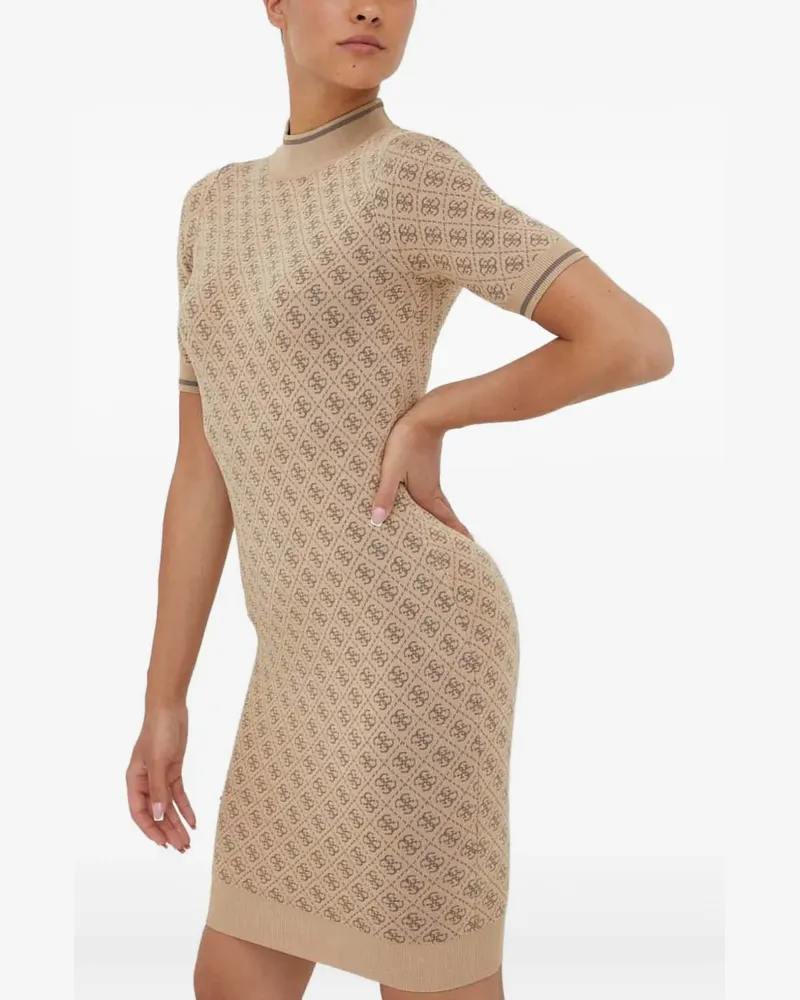 Guess 4G-pattern high-neck mini dress - Nude Nude