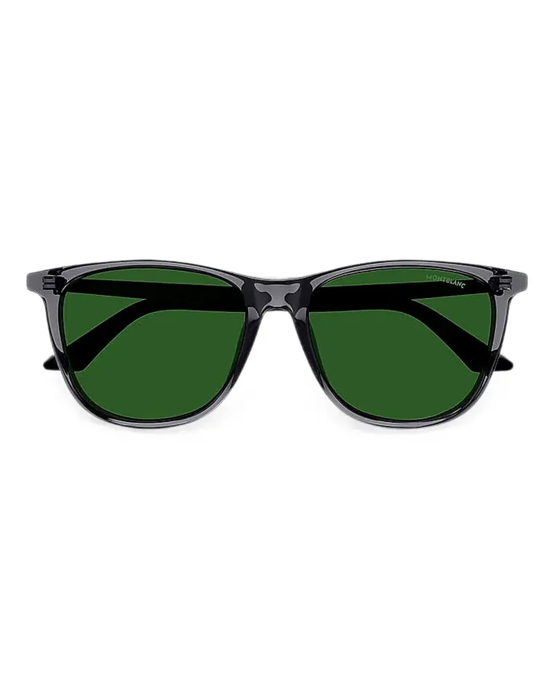 Montblanc Sonnenbrille mit eckigem Gestell - Grau Grau