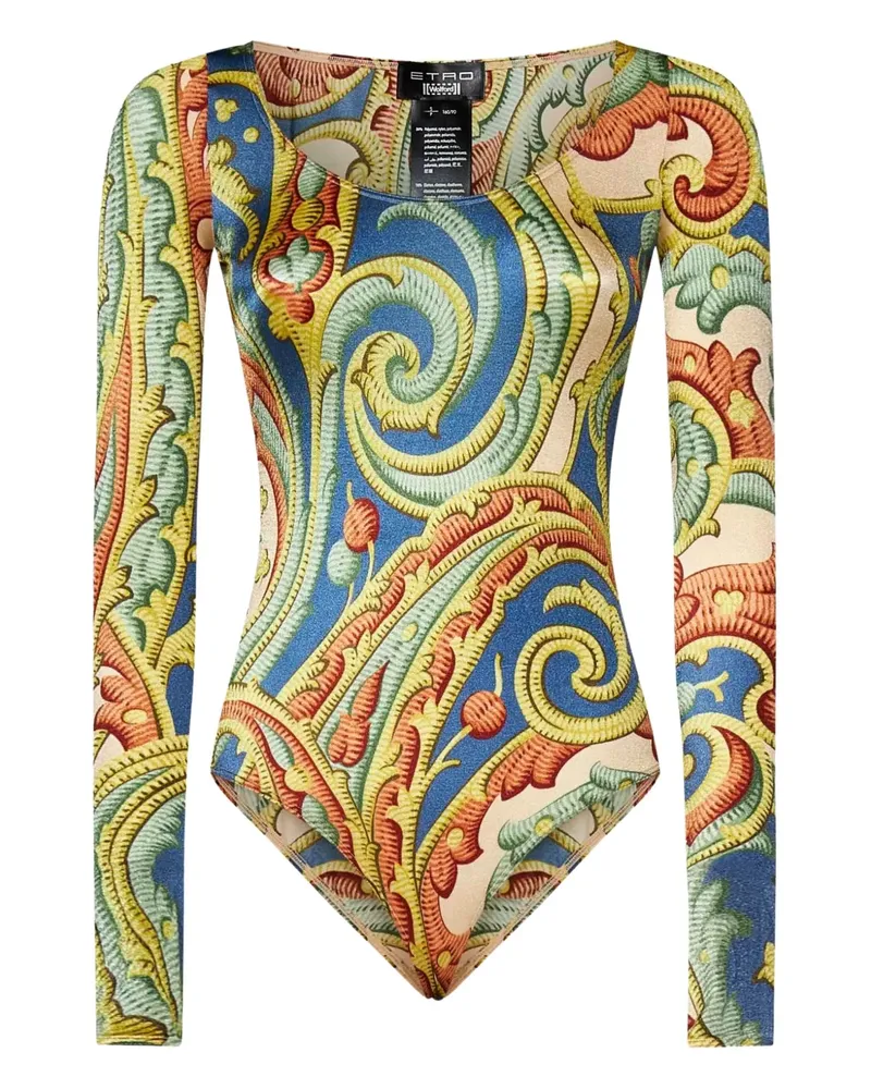 Wolford Body mit Paisley-Print - Grün Grün