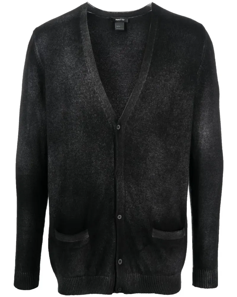 Avant Toi Ausgeblichener Cardigan aus Kaschmir - Schwarz Schwarz