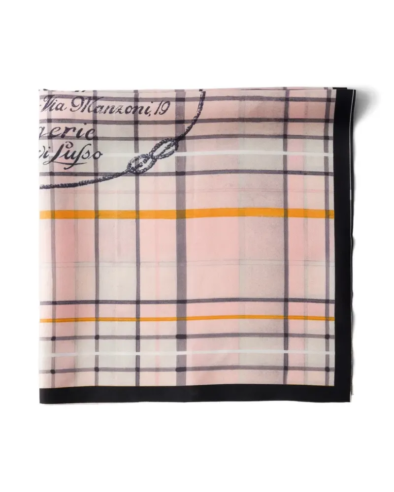 Prada Seidentwill-Schal mit Print 55 - Rosa Rosa