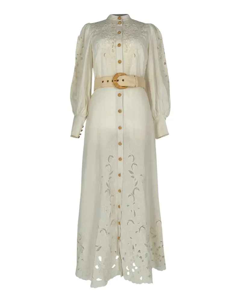 Zimmermann Freja embroidered maxi dress - Nude Nude