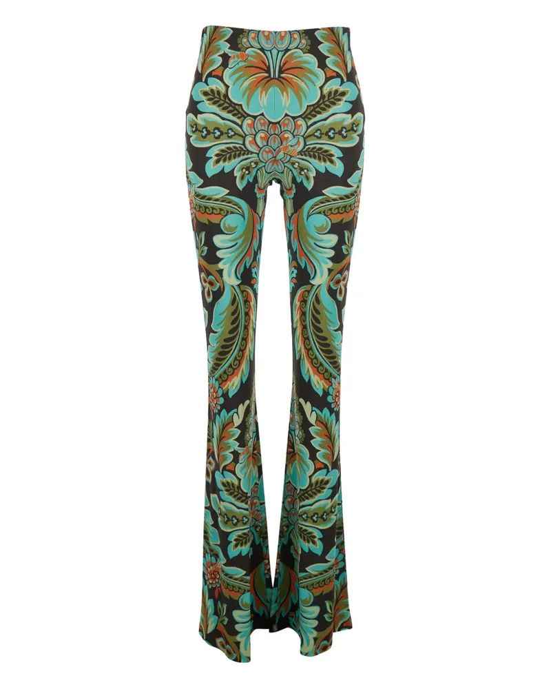 Etro Schlaghose mit Paisley-Print - Schwarz Schwarz